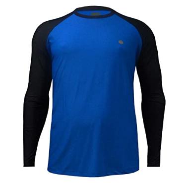 Imagem de Camisa Térmica com proteção solar UV 50+ Tamanhos especiais TOP (EG=G4, Azul/Preto)