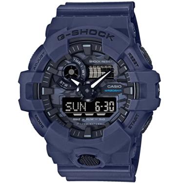 Imagem de Casio Relógio masculino G-Shock de quartzo com pulseira de plástico, azul, 27 (modelo: GA-700CA-2AER)