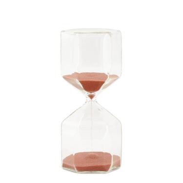 Imagem de Ampulheta Decorativa em Vidro Areia Salmão 16cm 15 Minutos 18320 Mart