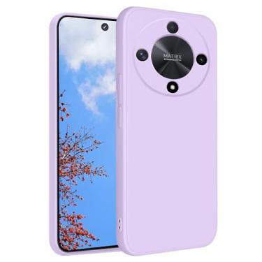 Imagem de Yarxiawin Capa para celular Honor Magic 6 Lite de silicone macia à prova de choque Honor Magic 6 Lite capa protetora roxa fina capa protetora antiimpressão digital fofa (roxa)