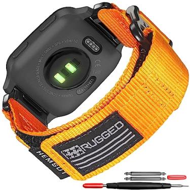 Imagem de Pulseira de relógio compatível com Garmin Venu/Venu 2/Venu 3/Venu 2 Plus/Venu Sq/Venu Sq 2/Venu Sq Music (não Venu 2S), pulseira esportiva de nylon super resistente com design de laço trançado