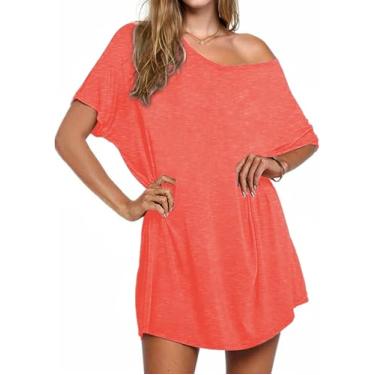 Imagem de AI'MAGE Saída de praia feminina plus size, saída de banho, casual, saída de praia, saída de praia, Rosa laranja sólido, XXG