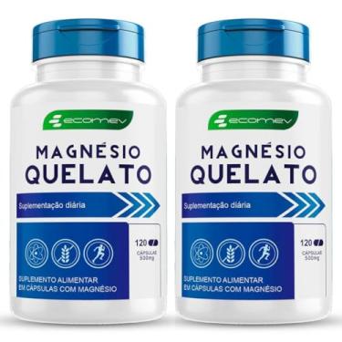 Imagem de 2Un Magnésio Quelato Bisglicinato Puro 500Mg 240 Cápsulas - Ecomev