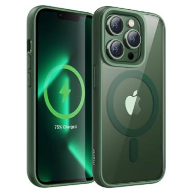 Imagem de JETech Capa Magnética para iPhone 13 Pro 6,1 Polegadas Compatível com MagSafe, Case Protetora, Moldura de TPU Fosco, Capinha Parte Traseira Transparente Antiarranhões (Verde Alpino)
