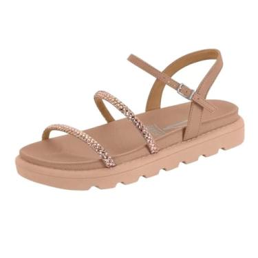Imagem de Sandalia Vizzano 6459.123 Papete Flatform Brilho Salto Baixo Feminino