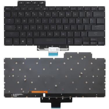 Imagem de Teclado de laptop com luz de fundo de substituição para ASUS ROG G15 G16 GA503 GA503Q Zephyrus M15 M16 GU603 GU603H GU603Z US Layout moldura preta