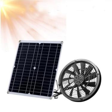 Imagem de HUIZHITENGDA Kits de ventilador solar para ventilação, ventiladores de exaustão movidos a energia solar para galinheiro, galpão, casa de cachorro, estufa, camping