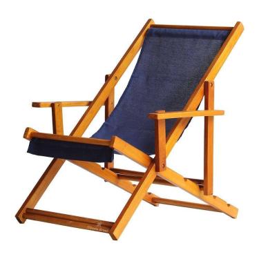 Imagem de Espreguiçadeira Preguiçosa Dobrável Mel Cb-azul Marinho