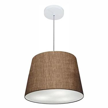 Imagem de Lustre Pendente Cone Cúpula Tecido 30/40x30, Vivare Iluminação, Pendente4155 LC, Café, Médio