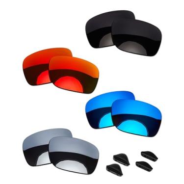 Imagem de OOWLIT 4 pares de lentes de óculos de sol de substituição e almofada de nariz compatíveis com Oakley Turbine polarizado