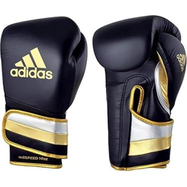 Imagem de adidas Adi-Speed 501 Pro Boxing and Kickboxing Gloves for Women & Men (MET Black/Silver/Gold, 14 oz)