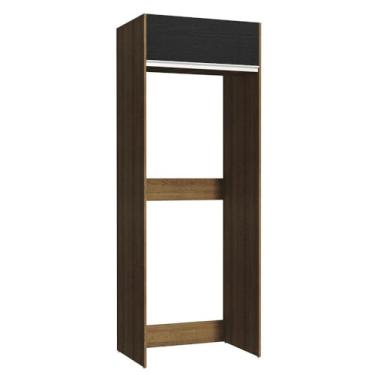 Imagem de Porta Geladeira Madesa Glamy 1 Porta Basculante - Rustic/preto