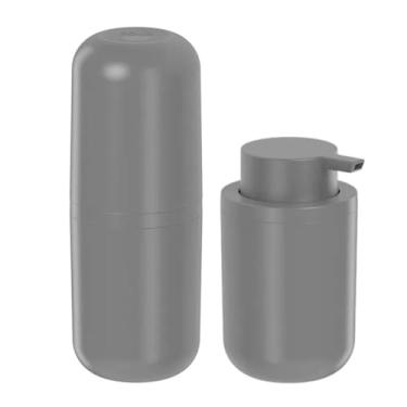 Imagem de Kit Banheiro Porta Escovas Dente Porta Sabonete Líquido Bold (Preto)