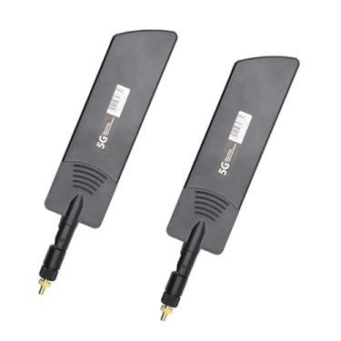Imagem de Roteador Banyanxin 5G 4G 3G 2G GSM WI-FI 40 Dbi antena dobrável de alto ganho faixa de sinal 600-6000 MHz conector TS9 SMA macho 2 peças (preto TS9)