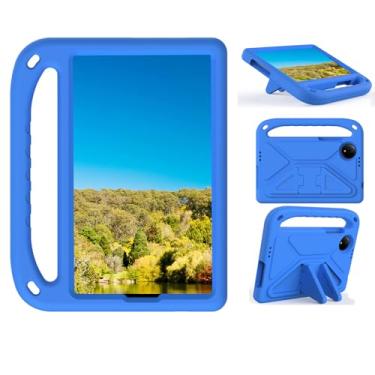 Imagem de Sfulatdc Capa para tablet adequada para crianças, com alça e suporte, leve, à prova de choque, compatível com Xiaomi Redmi Pad SE 8.7, azul