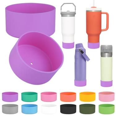 Imagem de 2 peças de capa de silicone para garrafa de água Stanley IceFlow Fast Flow 680 g, amortecedor de bota de silicone para Stanley Quencher 1,134 g, para IceFlow 590 ml, para garrafa Quick Flip GO 680 g