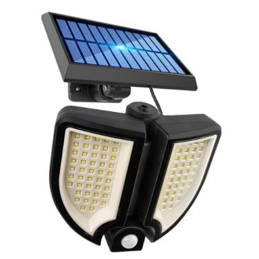 Imagem de HYZHANHONG Solar split sensor de luz de parede com 90 LED solar sensor de movimento ao ar livre luz, IP65 impermeável, adequado para jardins, terraços, garagens, camping