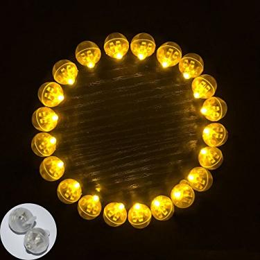 Imagem de Neo Loons 100 pçs/lote 100 x amarelo redondo led flash bola lamp balão luz longo tempo de espera lanterna de papel balão luz festa casamento decoração