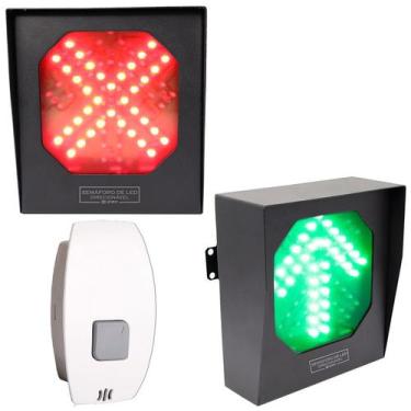 Imagem de Semáforo LED Direcionável 152 Leds Bivolt Botoeira Temporizada C/ Rece