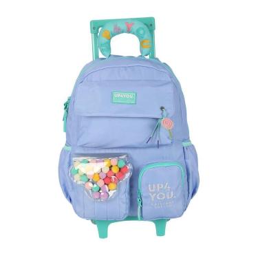 Imagem de Mochila de Rodinhas Sem Alça Luxcel Up4You Pompom Lilás-Feminino