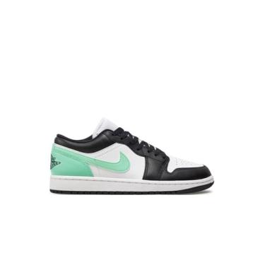 Imagem de Nike Tênis masculino Air Jordan 1 Low Branco/Preto-Verde Glow 553558 131, Branco, preto, verde, luminoso, 40 BR