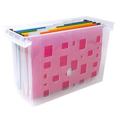 Imagem de Caixa Arquivo Com 6 Pastas Suspensas Colorida Dello Cristal