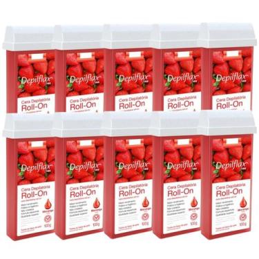 Imagem de Kit 10 Refil Cera Depilatoria Corporal Profissional Depilação Roll On 