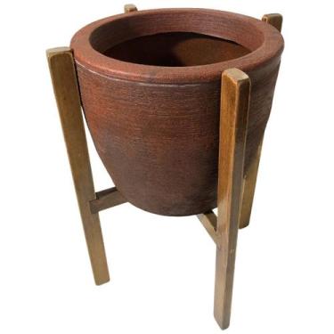 Imagem de Suporte com Vaso de Polietileno Decorativo para Plantas 55cm - Alpe & 