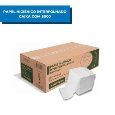 Imagem de Papel Higiênico Interfolhado Folha Dupla Caixa 8.000 Folhas Cai Cai Pa