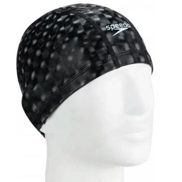 Imagem de Touca de Natação Speedo Comfort 3D CAP Impermeável, Preto