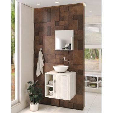 Imagem de Gabinete P/Banheiro C/cuba R30 e Espelheira Soft 50cm - Compace, Snow