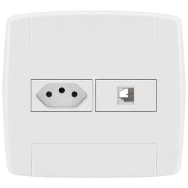 Imagem de Conjunto 1 Tomada 20A + 1 Tomada Rj11 4X4 - Ilumi Lev