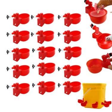 Imagem de Bebedouro Copo 65ml Automático Frango Galinha Pintos 15 un - GF