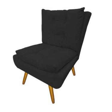 Imagem de Poltrona Decorativa Estofada Pés Palito Sala de Espera Karen Corano Pr