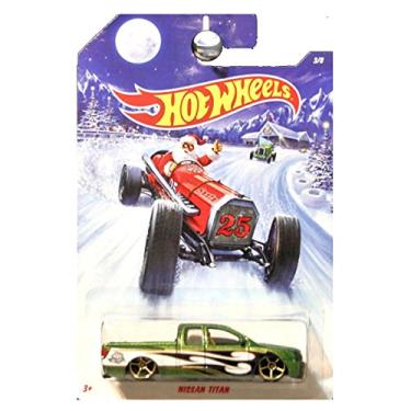 Imagem de Hot Wheels 2014 Holiday Rods Nissan Titan Pickup Truck Green WALMART
