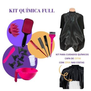 Imagem de Kit Profissional Completo para Cabelos: Escova Raquete Fashion, Pente 