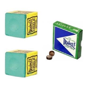 Imagem de 2 Giz Verde Triângle + 2 Sola Triângle Tacos Sinuca Bilhar - Tacolândi
