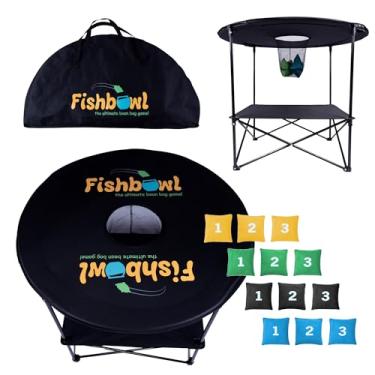 Imagem de Fishbowl USA: Jogo The Ultimate Bag Toss Yard – Conjunto portátil de gramado e praia para família, faculdade e adultos – Inclui 12 sacos, base dobrável, tabuleiro de jogo e estojo – Jogos ao ar livre