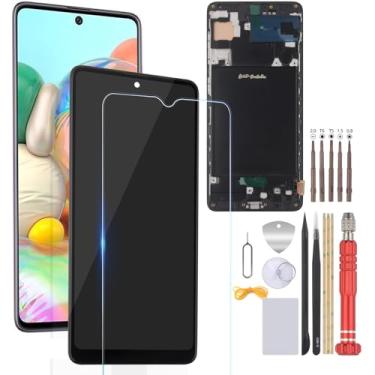 Imagem de FKBAightccy Tela de substituição para Samsung Galaxy A71 para Samsung A71 A715F Display LCD Touch Digitalizador com ferramentas (com moldura)
