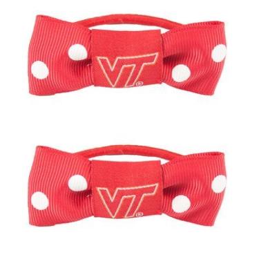 Imagem de Littlearth NCAA Bow Pigtail Holder (Set of 2) [Set of 2] NCAA Team: Virgina Tech Hokies
