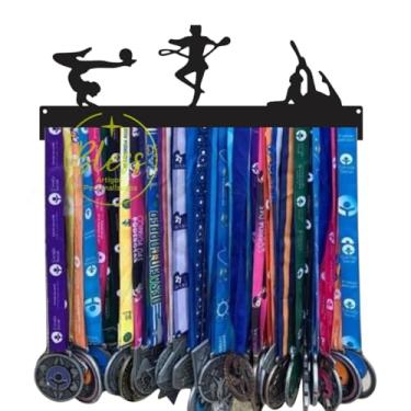 Imagem de Quadro Decorativo MDF Preto para Porta Medalhas de Ginástica