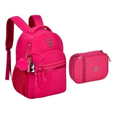 Imagem de Kit Mochila de Costas e Estojo Rebecca Bonbon Crinkle com Matelassê Bo