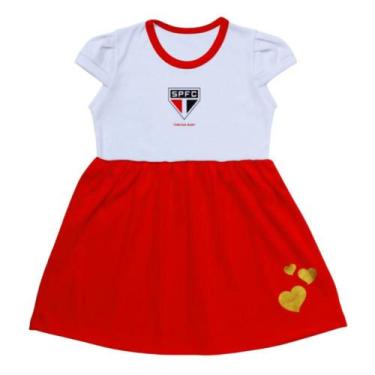 Imagem de Vestido Infantil São Paulo Canelado Torcida Baby, Tam 6