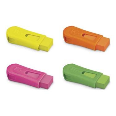 Imagem de Kit 4 Apontador C/ Borracha Colorido Mix Neon Faber-castell, 124