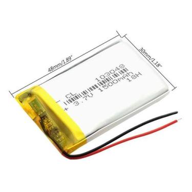 Imagem de Bateria 103048 10mm X 30mm X 48mm Com 2 Fios 1500mah 3,7v - KMIG