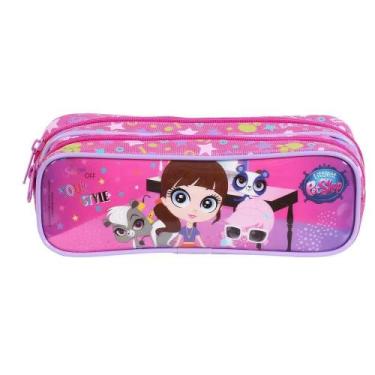 Imagem de Estojo Duplo Escolar DMW 48754 Littles Pet Shop, Rosa