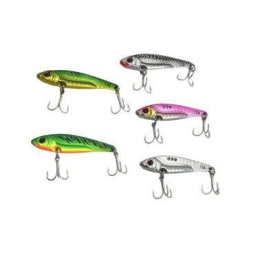 Imagem de Kit 5 Iscas Artificiais Metal Vibration 6.2cm - 12g + Estojo - Taue