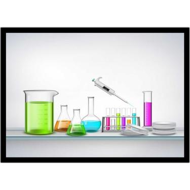 Imagem de Quadro Decorativo Química Laboratórios Vidrarias Com Moldura RC020 - V