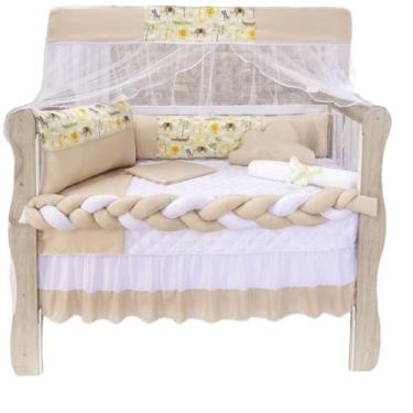 Imagem de Kit Berço Americano 11 Peças Com Mosquiteiro e Trança (Menina e Menino