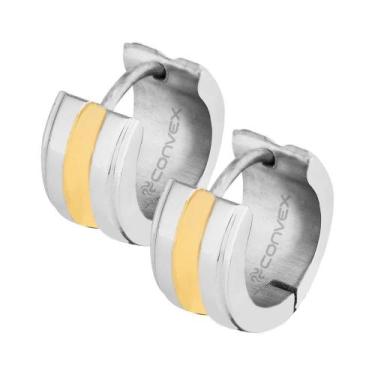 Imagem de Brinco Aço Argola com Friso IPG Central 13x7mm - Convex